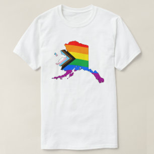 Camiseta Orgulho do Estado do Alasca LGBTQ Progresso Orgulh