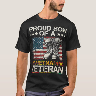Camiseta Orgulho Do Filho Veterano Do Vietnã Bandeira Dos E