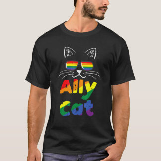 Camiseta Orgulho do Gato Aliado Mês Aliado Reto Gay Lgbtq L