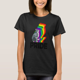 Camiseta Orgulho do Gato Arco-íris de Cor Gato Gatito 1