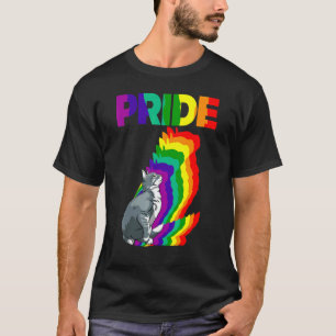 Camiseta Orgulho do Gato Arco-íris de Cor Gato Gatito 10