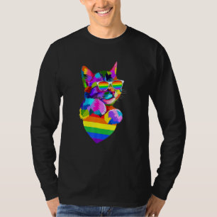 Camiseta Orgulho Do Gato Fofo Bandeira Transgênero Lgb Cora
