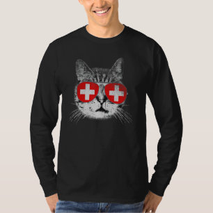 Camiseta Orgulho do Gato Raízes do País Bandeira Suíça Suíç