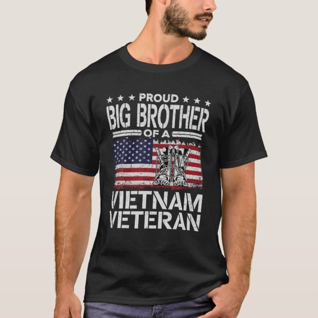 Camiseta Orgulho do Grande Irmão Vietnã Veterano dos EUA Pa (Frente)