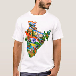 Camiseta Orgulho do Mapa da Índia – Cultura, Natureza e Pat