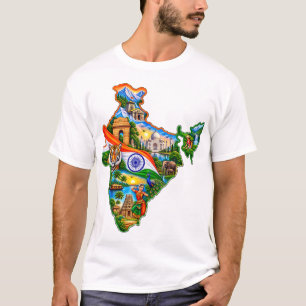 Camiseta Orgulho do Mapa da Índia – Cultura, Natureza e Pat