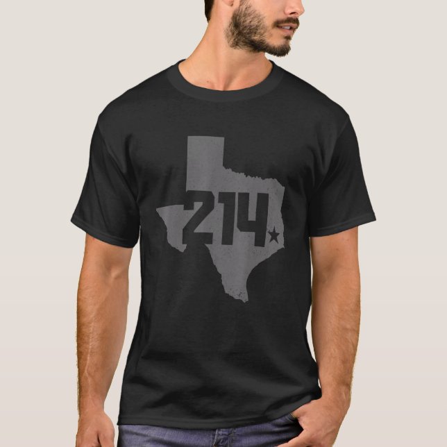 Camiseta Orgulho do Mapa do Estado do Texas Código de Área  (Frente)