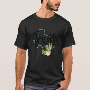 Camiseta Orgulho do Mapa do Estado do Texas Feminino Cacto