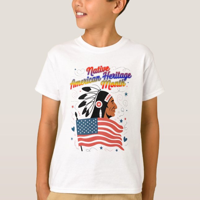 Camiseta Orgulho do Mês do Patrimônio Nativo Americano (Frente)