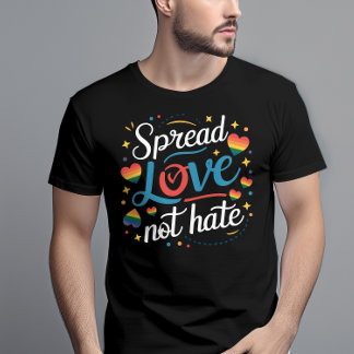 Camiseta Orgulho do Orgulho Amor Não Odeia Rainbow LGBTQ