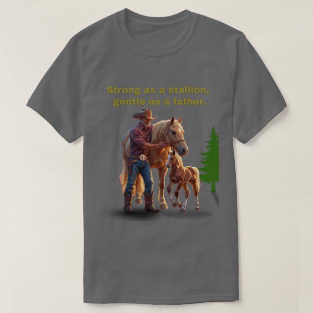 Camiseta Orgulho do Pai - Edição Equestre do Dia do Pai (Frente do Design)