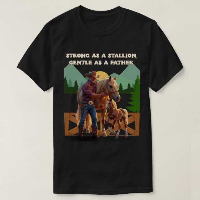 Camiseta Orgulho do Pai - Edição Equestre do Dia do Pai (Frente do Design)