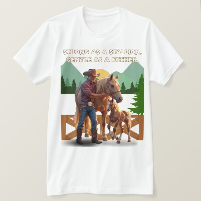 Camiseta Orgulho do Pai - Edição Equestre do Dia do Pai (Frente do Design)