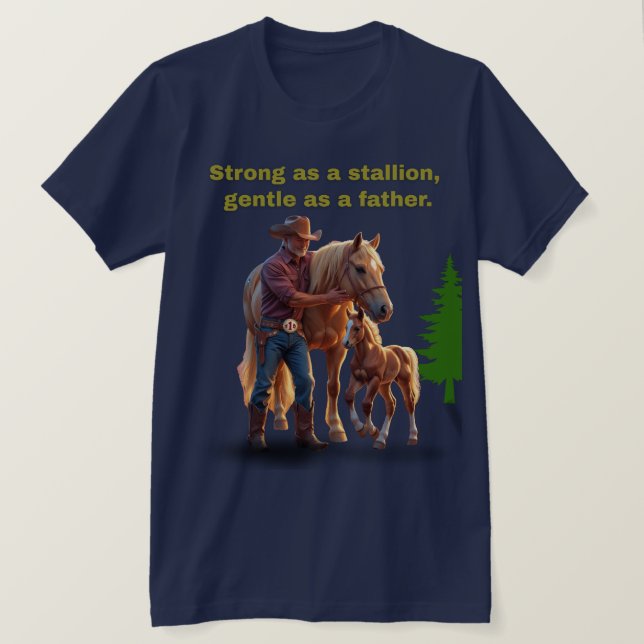 Camiseta Orgulho do Pai - Edição Equestre do Dia do Pai (Frente do Design)