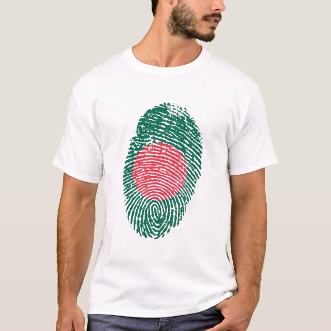 Camiseta Orgulho do País das Impressões Digitais de Banglad (Frente)