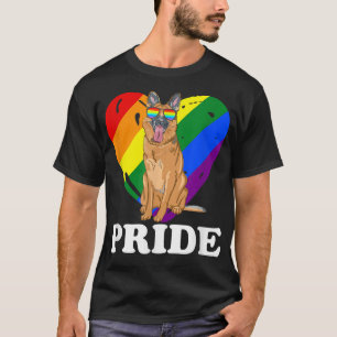 Camiseta Orgulho do Pastor Alemão LBGT com Costumagem do C