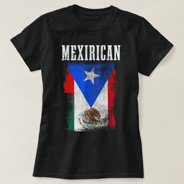 Camiseta Orgulho do Porto Rico Mexicano Mix México Porto Ri (Frente do Design)