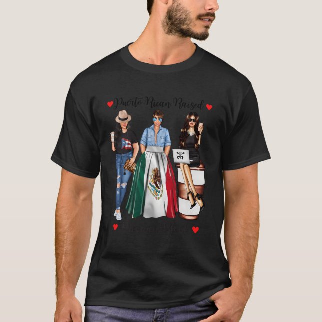 Camiseta Orgulho do Porto Rico Raízes Mexicanas no México B (Frente)