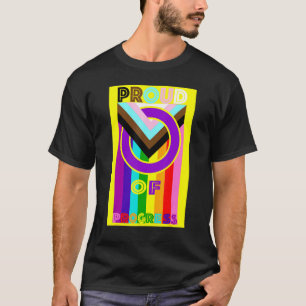Camiseta Orgulho do progresso da Design de Sinalizador LGBT