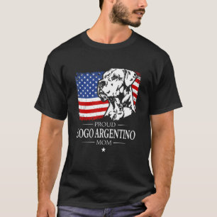 Camiseta Orgulho Dogo Argentino Mãe Bandeira Americana Patr