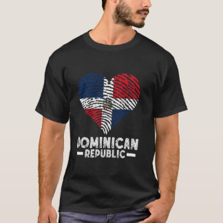 Camiseta Orgulho dominicano Coração Bandeira dominicana Dom