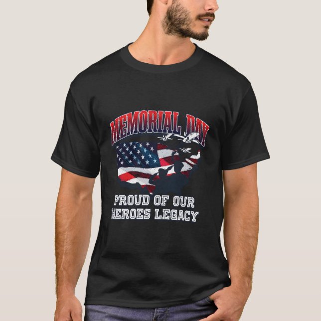 Camiseta Orgulho Dos Nossos Heróis Veteranos Americanos Dia (Frente)