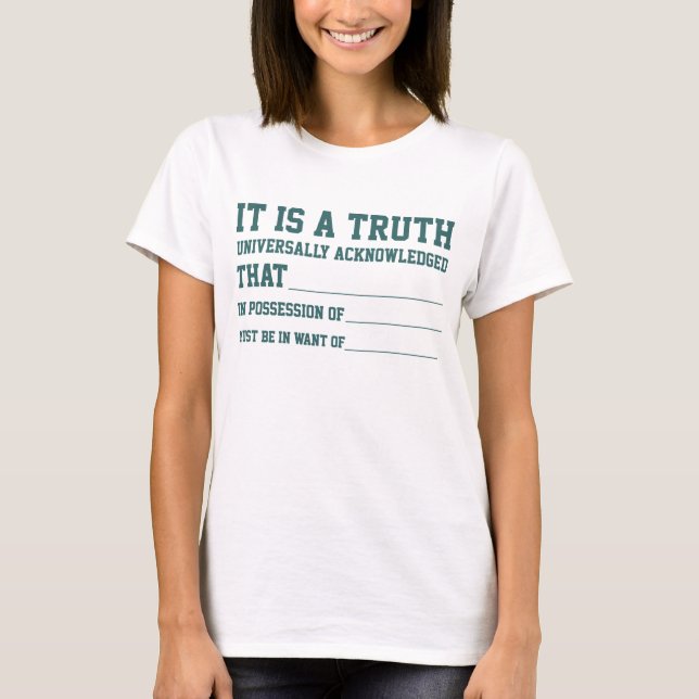 Camiseta Orgulho e preconceito de encher o vazio (Frente)