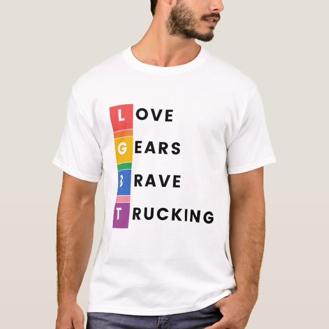 Camiseta Orgulho em cada milha: Design de caminhonete LGBT (Frente)