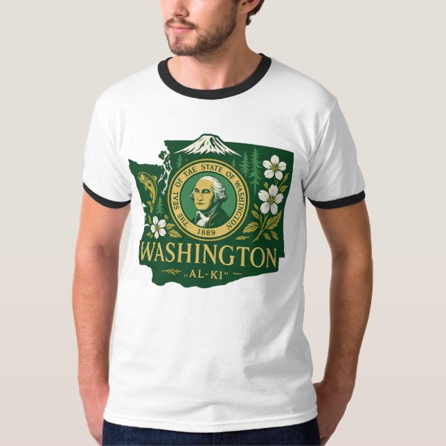 Camiseta Orgulho estatal de Washington (Frente)