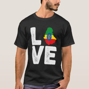 Camiseta Orgulho Etíope Amar Bandeira Etiópia Mapa História