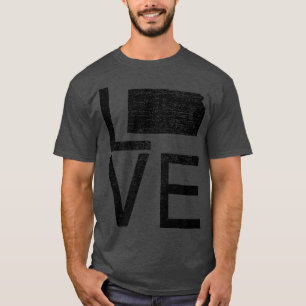 Camiseta Orgulho EUA Fan State Kansas LOVE Mapa Kansas