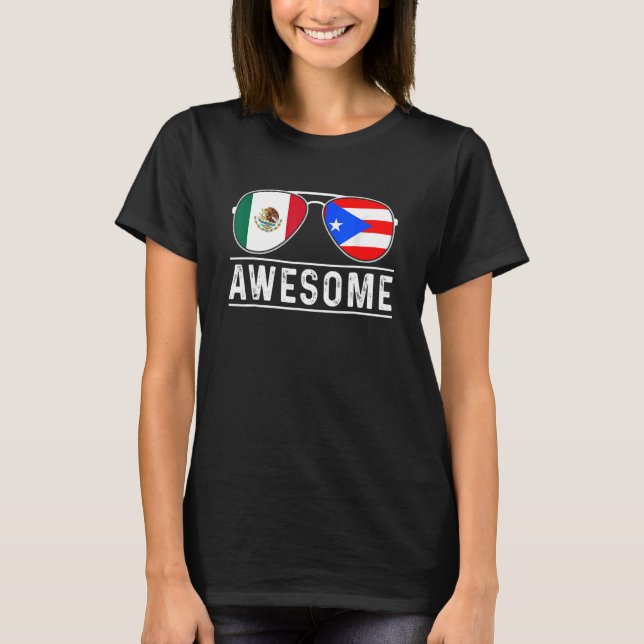 Camiseta Orgulho Fantástico De Porto Rico E Mexicano (Frente)