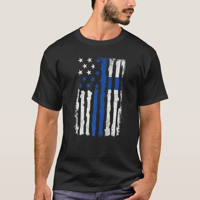 Camiseta Orgulho finlandês americano Bandeira da Finlândia  (Frente)