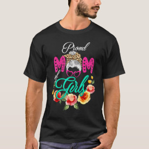 Camiseta Orgulho Floral Mãe De Meninas Que Correm A Mama