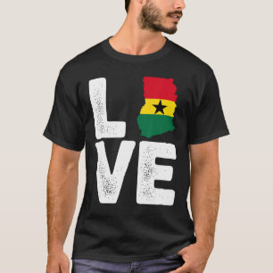 Camiseta Orgulho ganês Ama bandeira gana Mapa da História N