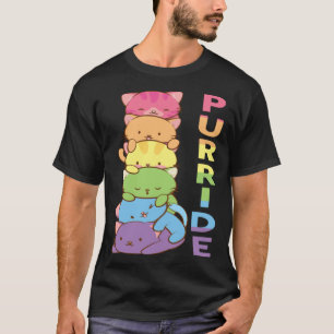 Camiseta Orgulho Gato Cor Arco-íris Gay LGBT