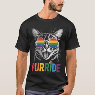 Camiseta Orgulho Gato Gay Lésbica Arco-íris LGBTQ Aliado Or
