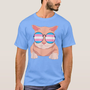 Camiseta Orgulho Gato Sinalizador Transsexual Transsexual Ó