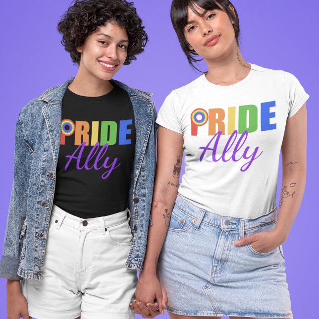 Camiseta Orgulho gay Ally Rainbow (Criador carregado)