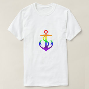 Camiseta orgulho gay Âncora Sinalizador do arco-íris Core