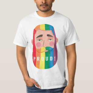 Camiseta Orgulho gay arco-íris bandeiras de gênero barba ho