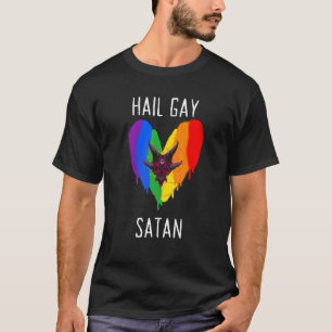 Camiseta Orgulho gay Baphomet do Gótico LGBT da Satã de Gay
