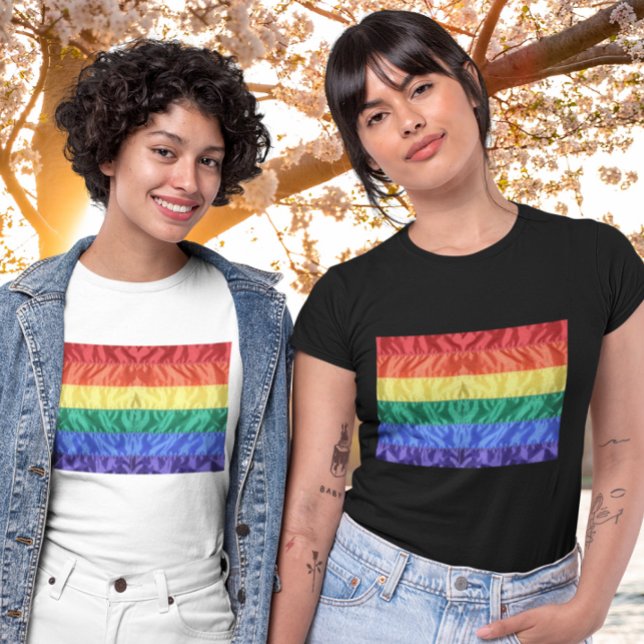 Camiseta Orgulho gay Clássico Faux Silk Rainbow Flag LGBT L (Criador carregado)