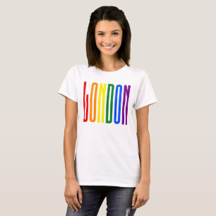 Camiseta Orgulho gay colorido LGBT do texto LGBTQ Londres