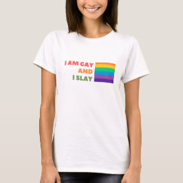 Camiseta Orgulho gay com Citação Sou gay e estou atrasado