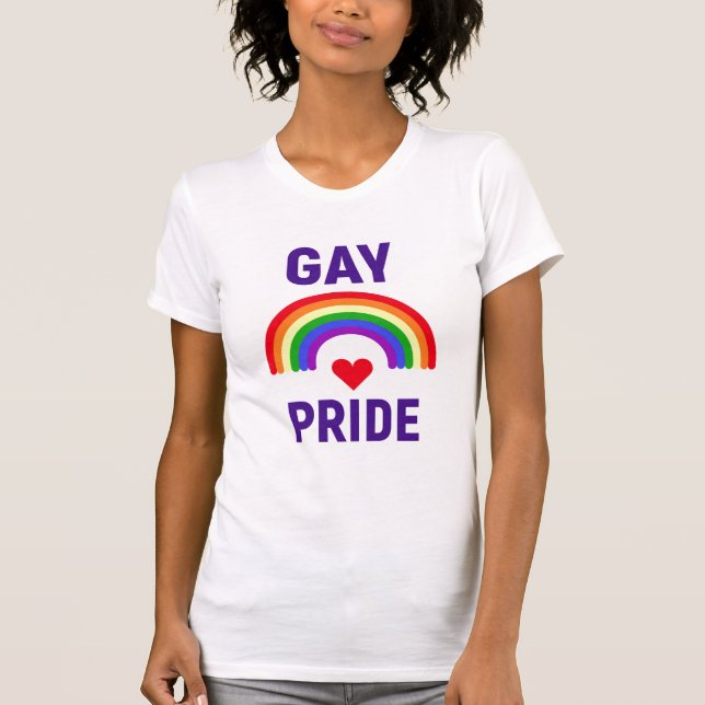 Camiseta Orgulho gay| Coração e arco-íris (Frente)