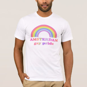 Camiseta Orgulho gay de Amsterdão - arco-íris