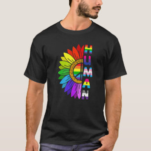 Camiseta Orgulho gay de Bandeira do Arco-Íris de Girassol H