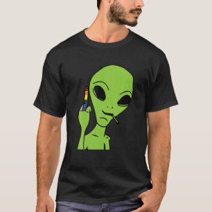 Camiseta Orgulho gay de dedo médio alienígena LGBQ de  suav