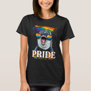 Camiseta Orgulho gay de golfinho Lgbt Sinalizador do arco-í